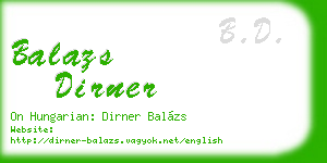 balazs dirner business card